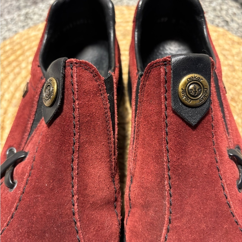 Rieker Men's Red Suede Loafers - Picture 8 of 14